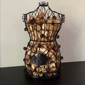 Black Wire Silhouette Wine Cork Holder